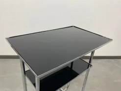 Pamono Bauhaus Side Table with Black Glass Top, 1950s Sale