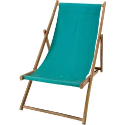 Pamono Beech and Fabric Folding Deck Chair or Patio Lounger, France, 1950s Outlet