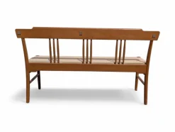 Pamono Beech Bench with Fabric Seat, Italy, 1950s New