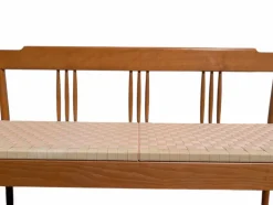 Pamono Beech Bench with Fabric Seat, Italy, 1950s New
