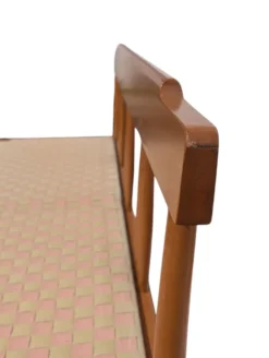 Pamono Beech Bench with Fabric Seat, Italy, 1950s New