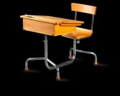 Pamono Beech Wood School Table, Czechoslavakia, 1940s