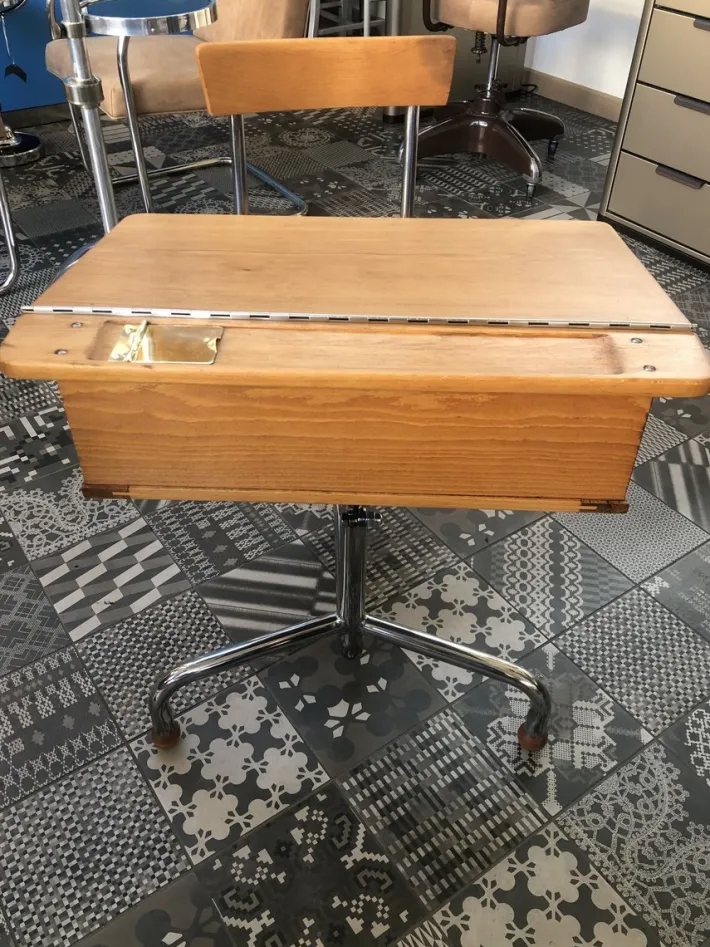 Pamono Beech Wood School Table, Czechoslavakia, 1940s