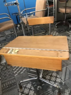 Pamono Beech Wood School Table, Czechoslavakia, 1940s