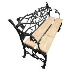 Pamono Bench in Cast Iron with Decor of Branches and Snakes, 1900