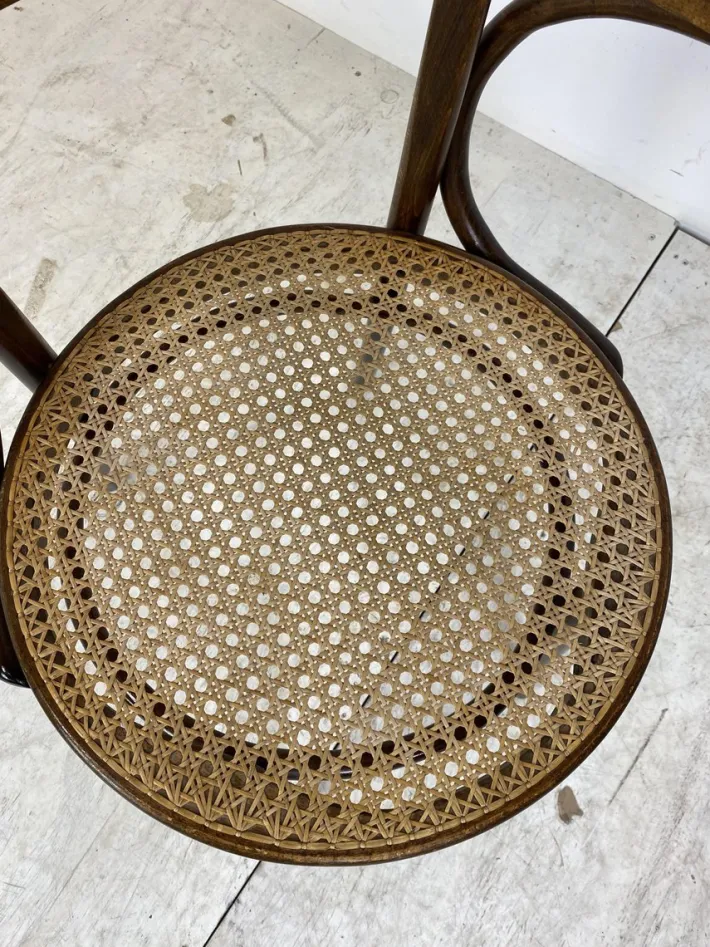 Pamono Bentwood Desk Chair with Rattan Seat by Thonet for Ligna, 1900s