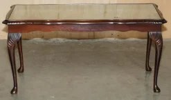 Pamono Bevan Funnell Coffee Table in Green Leather and Beech Wood Online