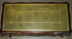 Pamono Bevan Funnell Coffee Table in Green Leather and Beech Wood Online