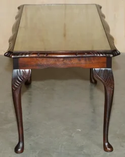 Pamono Bevan Funnell Coffee Table in Green Leather and Beech Wood Online