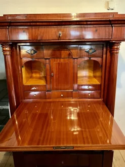 Pamono Biedermeier Mahogany Veneer Secretary, 1800s New