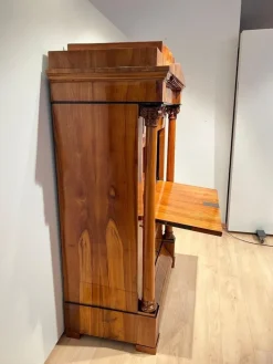 Pamono Biedermeier Secretaire in Cherrywood and Maple with Inlays and Brass, South Germany, 1830s