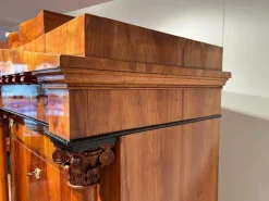 Pamono Biedermeier Secretaire in Cherrywood and Maple with Inlays and Brass, South Germany, 1830s