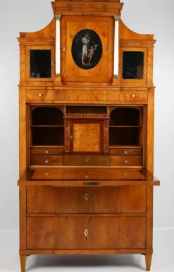 Pamono Biedermeier Secretary in Pearwood, Braunschweig, Germany, 1820s New