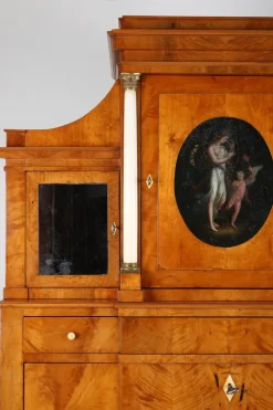 Pamono Biedermeier Secretary in Pearwood, Braunschweig, Germany, 1820s New
