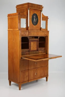 Pamono Biedermeier Secretary in Pearwood, Braunschweig, Germany, 1820s New