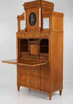 Pamono Biedermeier Secretary in Pearwood, Braunschweig, Germany, 1820s New