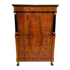 Pamono Biedermeier Secretary in Walnut and Maple, 1820 Clearance