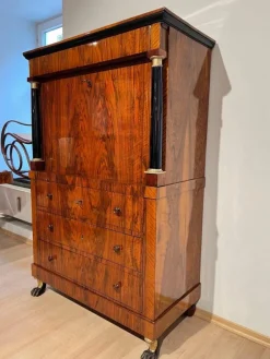 Pamono Biedermeier Secretary in Walnut and Maple, 1820 Clearance