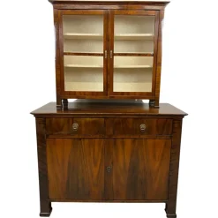 Pamono Biedermeier Walnut Display Cabinet Outlet