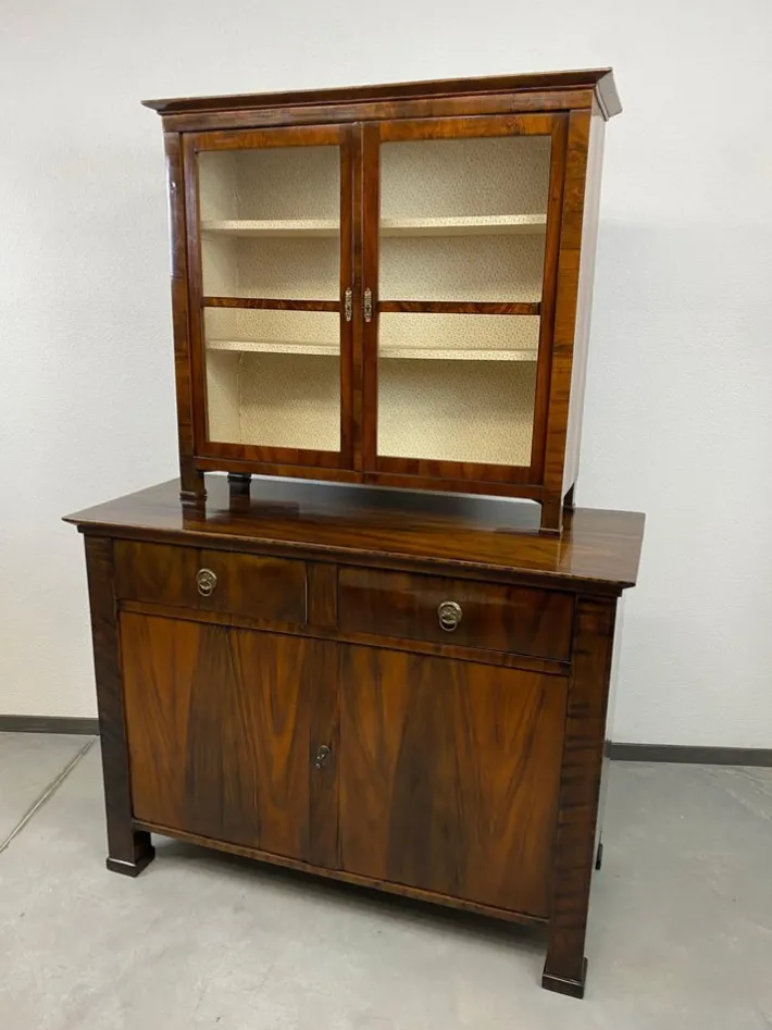 Pamono Biedermeier Walnut Display Cabinet Outlet