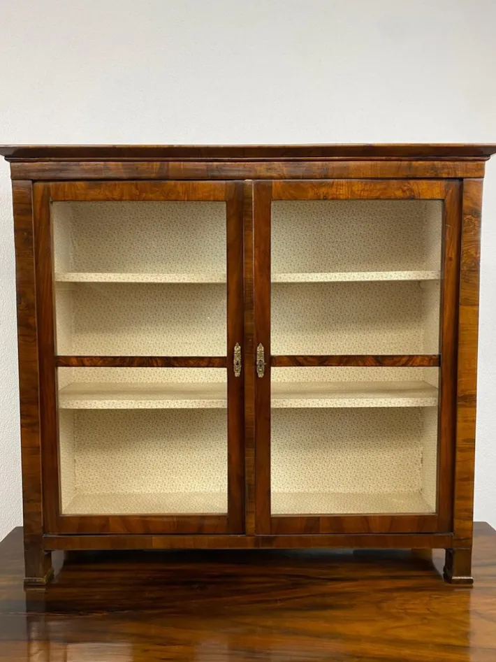 Pamono Biedermeier Walnut Display Cabinet Outlet