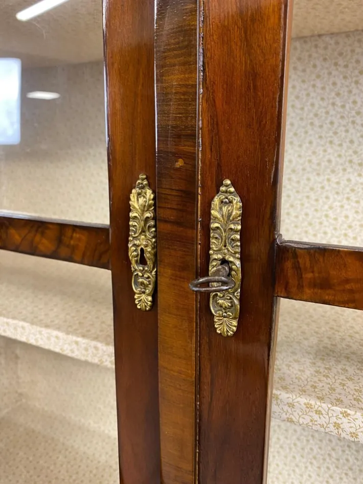 Pamono Biedermeier Walnut Display Cabinet Outlet