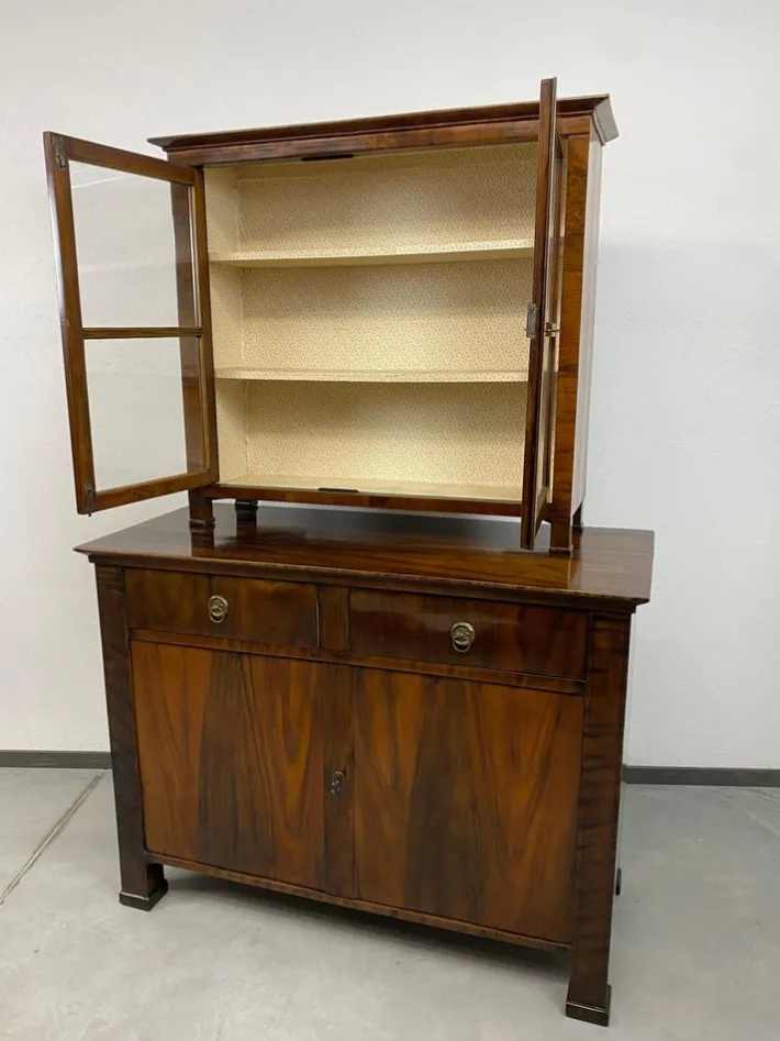 Pamono Biedermeier Walnut Display Cabinet Outlet