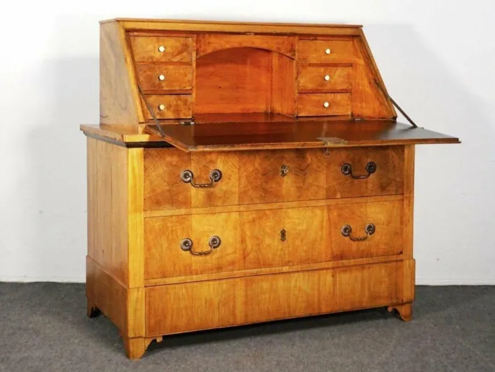 Pamono Biedermeier Walnut Folding Secretaire