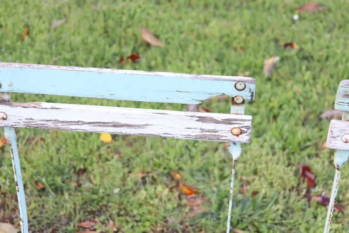 Pamono Bistro Garden Folding Chairs in Iron and Wood Slats, Set of 8 Discount