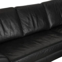 Pamono Black Leather Corner Sofa from Willi Schillig Best