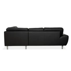 Pamono Black Leather Corner Sofa from Willi Schillig Best