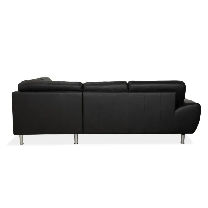 Pamono Black Leather Corner Sofa from Willi Schillig Best