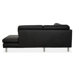 Pamono Black Leather Corner Sofa from Willi Schillig Best