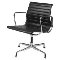 Pamono Black Leather Ea-108 Chair by Charles Eames for Vitra Best