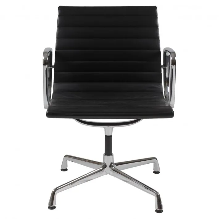 Pamono Black Leather Ea-108 Chair by Charles Eames for Vitra Best