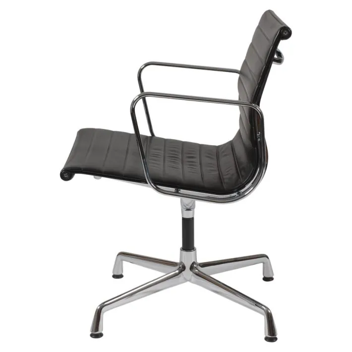 Pamono Black Leather Ea-108 Chair by Charles Eames for Vitra Best