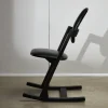 Pamono Black Leather Ergonomic Chair by Peter Opsvik for Stokke, 1983 Clearance