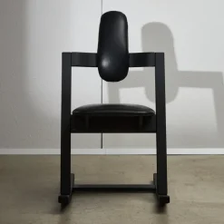 Pamono Black Leather Ergonomic Chair by Peter Opsvik for Stokke, 1983 Clearance