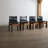 Pamono Black Leather Monk Dining Chairs by Afra and Tobia Scarpa for Molteni, Italy, 1974, Set of 4 Best