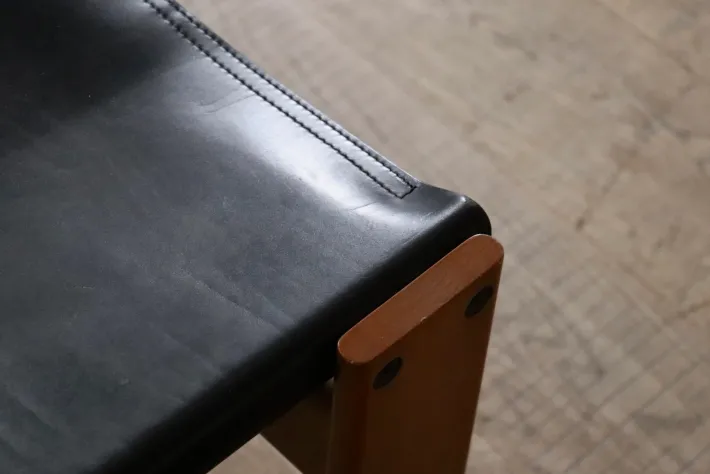 Pamono Black Leather Monk Dining Chairs by Afra and Tobia Scarpa for Molteni, Italy, 1974, Set of 4 Best