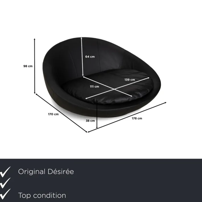 Pamono Black Leather 2-Seater Sofa by Désirée Lacoon Discount