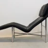 Pamono Black Leather Skye Chaise Longue by Tord Björklund for Ikea, 1970s Discount