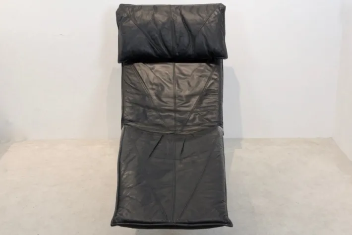 Pamono Black Leather Skye Chaise Longue by Tord Björklund for Ikea, 1970s Discount