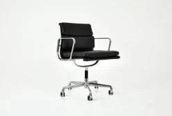 Pamono Black Leather Soft Pad Office Chair by Charles & Ray Eames for ICF, 1970s Clearance