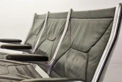 Pamono Black Leather Tandem Sling 3-Seater Airport Bench by Charles & Ray Eames for Herman Miller, 1962 Best