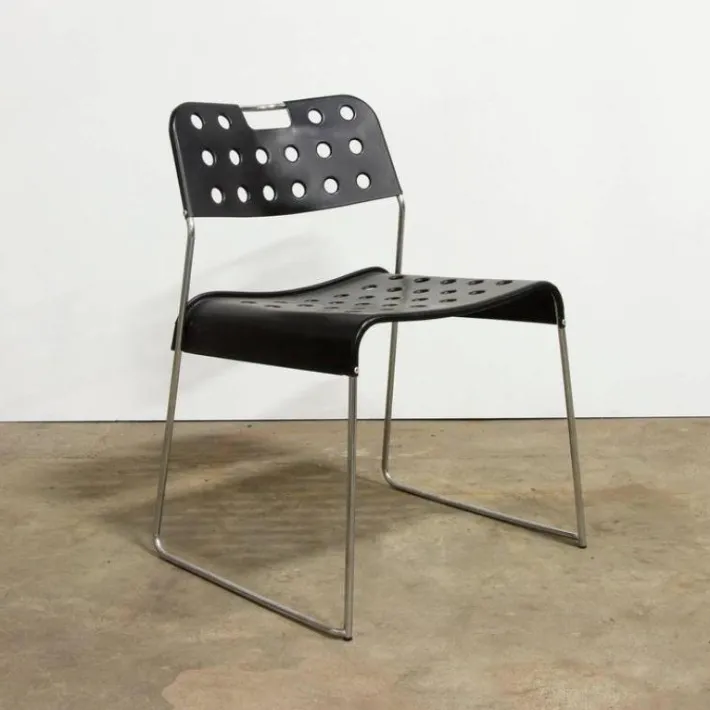 Pamono Black Omstak Stacking Chair by Rodney Kinsman for Bieffeplast, 1970s Sale