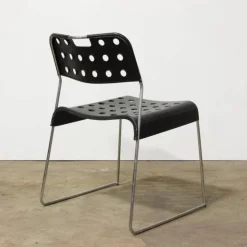 Pamono Black Omstak Stacking Chair by Rodney Kinsman for Bieffeplast, 1970s Sale