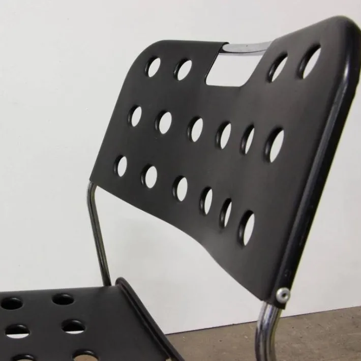 Pamono Black Omstak Stacking Chair by Rodney Kinsman for Bieffeplast, 1970s Sale
