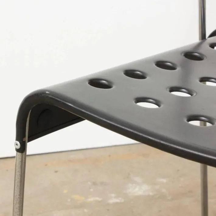 Pamono Black Omstak Stacking Chair by Rodney Kinsman for Bieffeplast, 1970s Sale