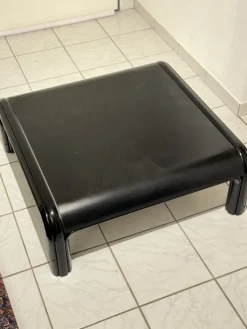 Pamono Black Orsay Table and Chair by Gae Aulenti for Knoll International, 1970s, Set of 2 Clearance